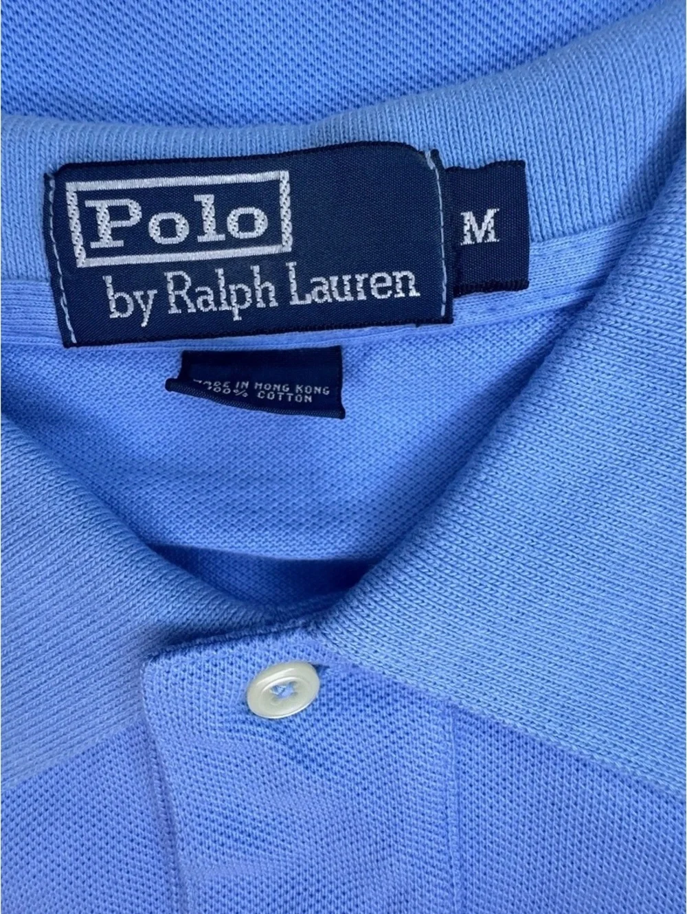 Polo Ralph Lauren Classic Fit Polo Shirt Men M Blue Yellow Pony Cotton Golf